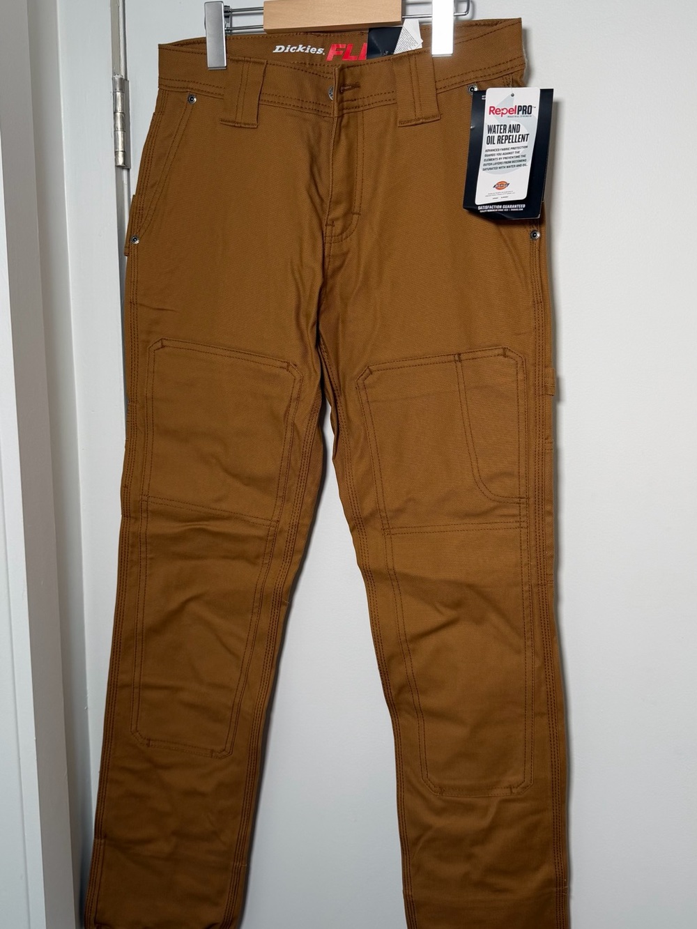 Dickies womens's Tan Cargo Work Pants with Utility Pockets